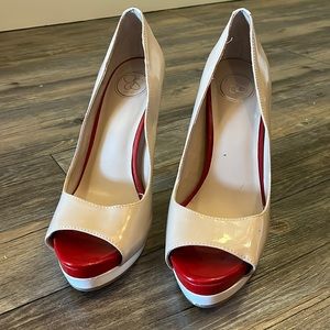 Multi color platform heels